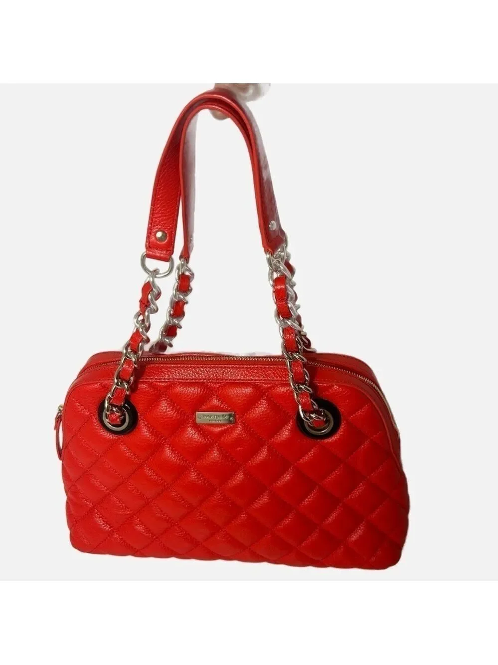 Kate Spade Georgina Gold Coast Maraschino Cherry Red Quilted Leather Bag Purse